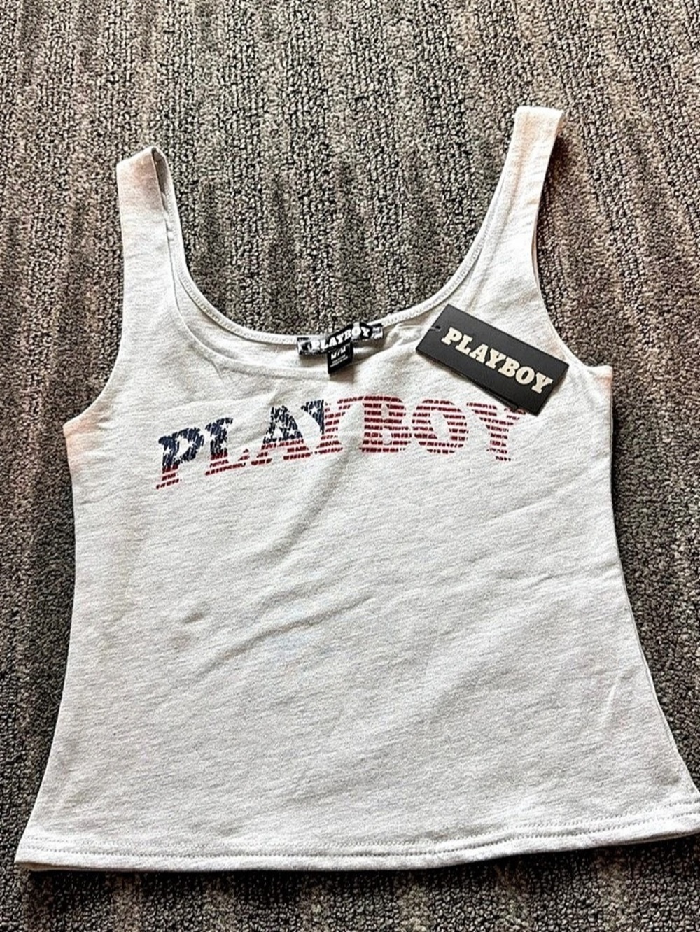 Playboy Tank Top in Gray NWT